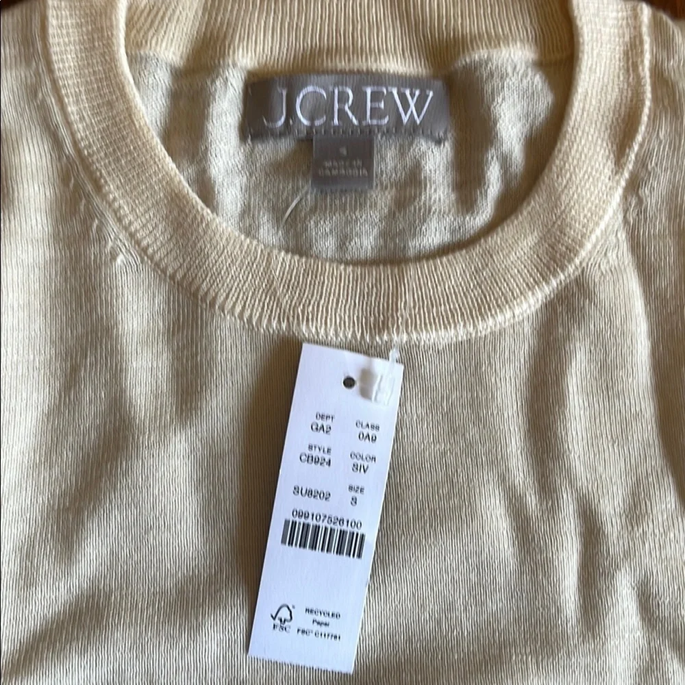 J.Crew Women’s Cream Knit Top – Classic Short Sleeve Sweater Style, Size S NWT - Picture 4 of 10